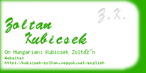 zoltan kubicsek business card